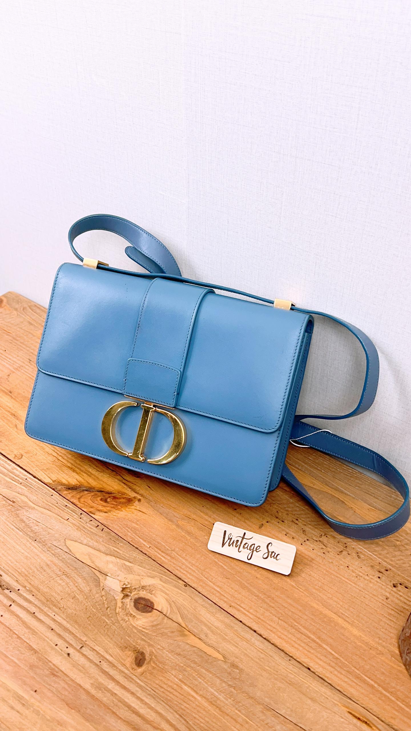 Dior Blue Calfskin Montaigne 30 (GHW)