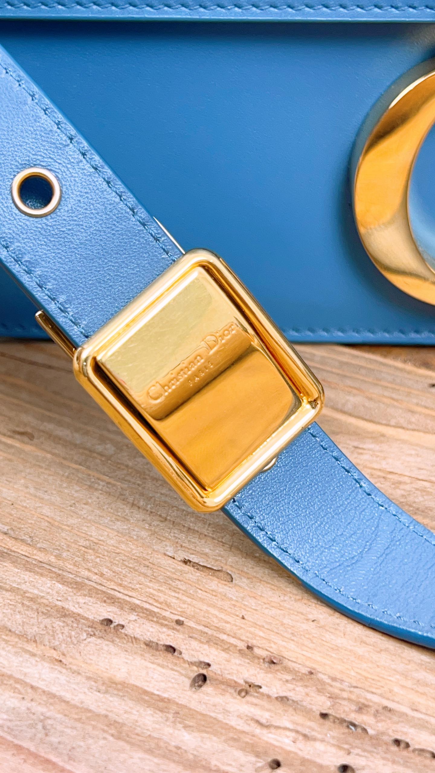 Dior Blue Calfskin Montaigne 30 (GHW)