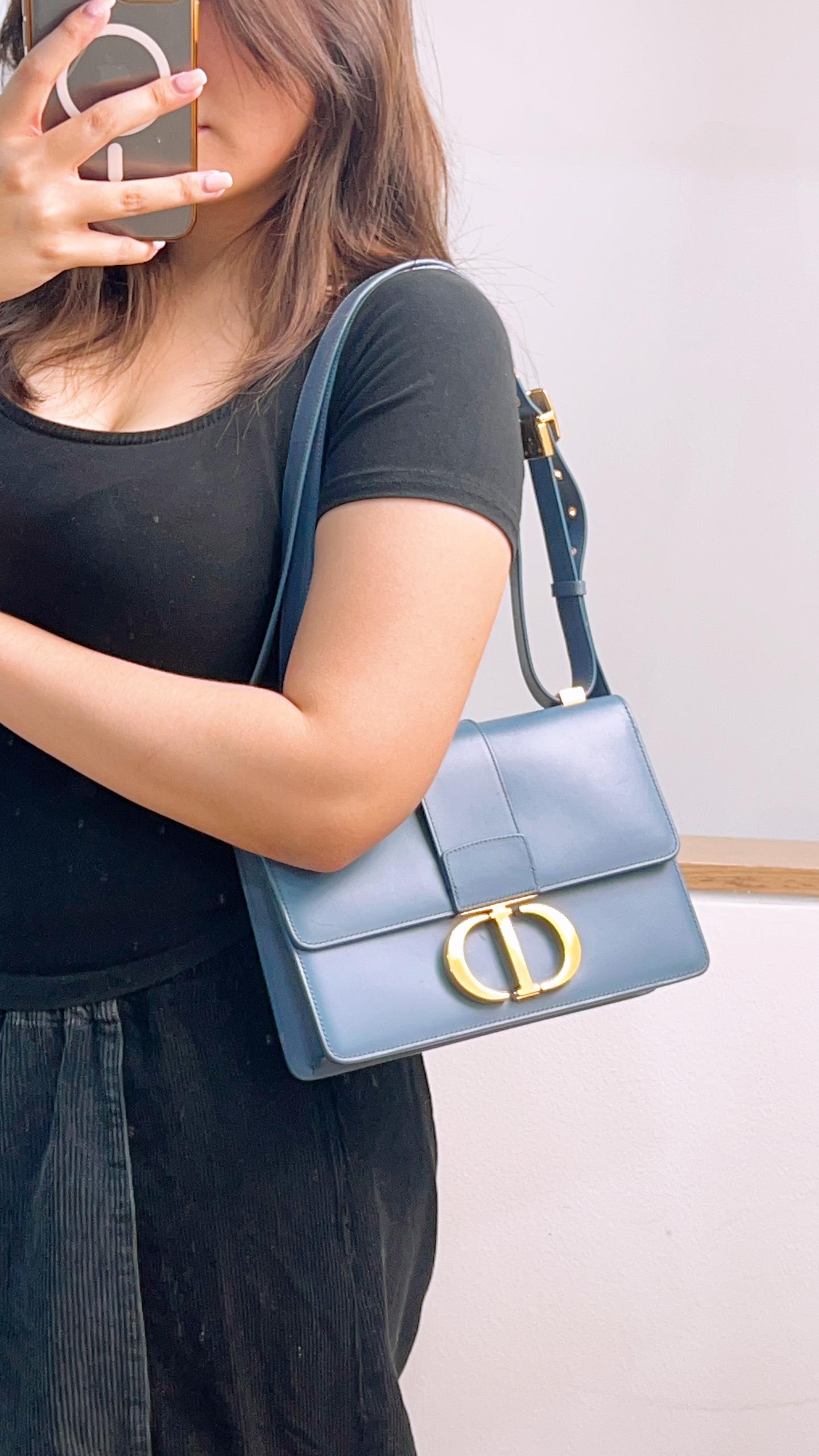Dior Blue Calfskin Montaigne 30 (GHW)