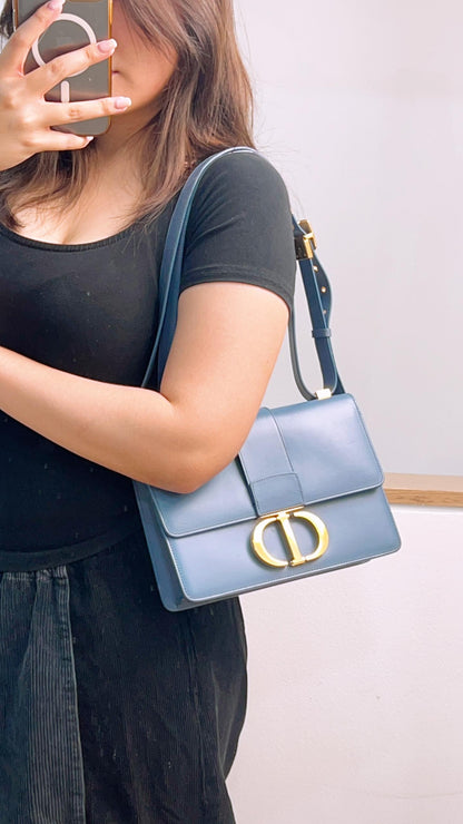 Dior Blue Calfskin Montaigne 30 (GHW)