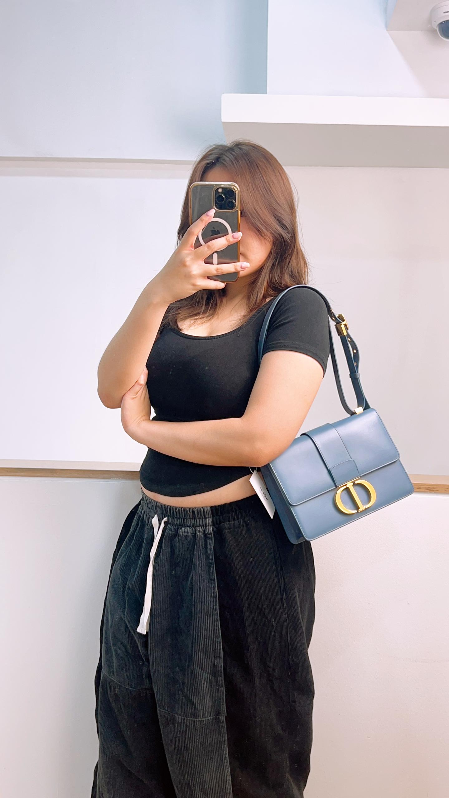 Dior Blue Calfskin Montaigne 30 (GHW)