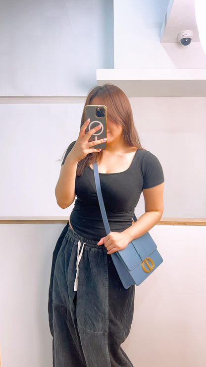 Dior Blue Calfskin Montaigne 30 (GHW)