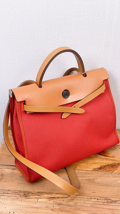 Hermes Naturel x Rouge Tomate Herbag 31 (PHW)