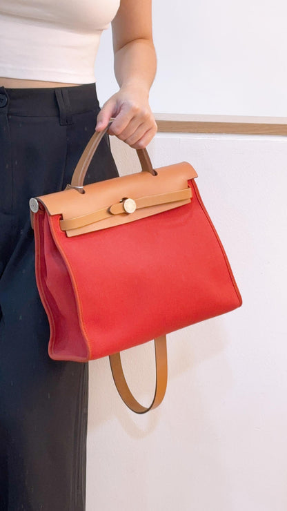 Hermes Naturel x Rouge Tomate Herbag 31 (PHW)