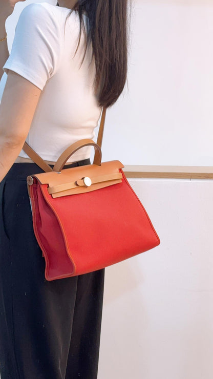 Hermes Naturel x Rouge Tomate Herbag 31 (PHW)