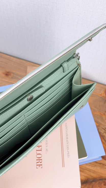 Prada Avocado Green Saffiano Wallet on Chain (SHW)