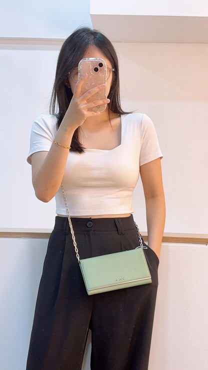 Prada Avocado Green Saffiano Wallet on Chain (SHW)