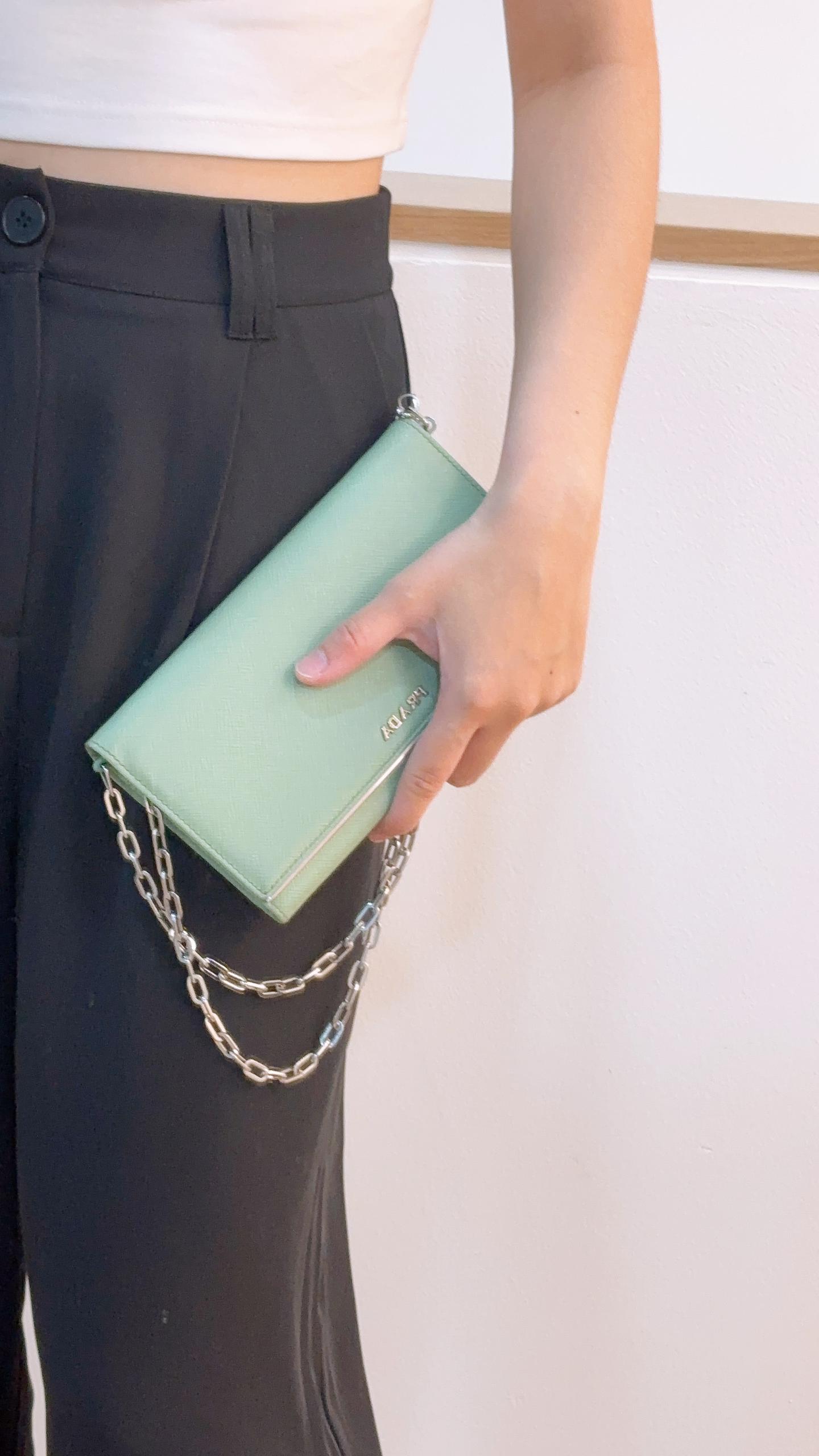 Prada Avocado Green Saffiano Wallet on Chain (SHW)