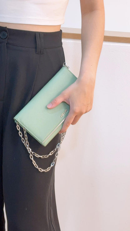 Prada Avocado Green Saffiano Wallet on Chain (SHW)