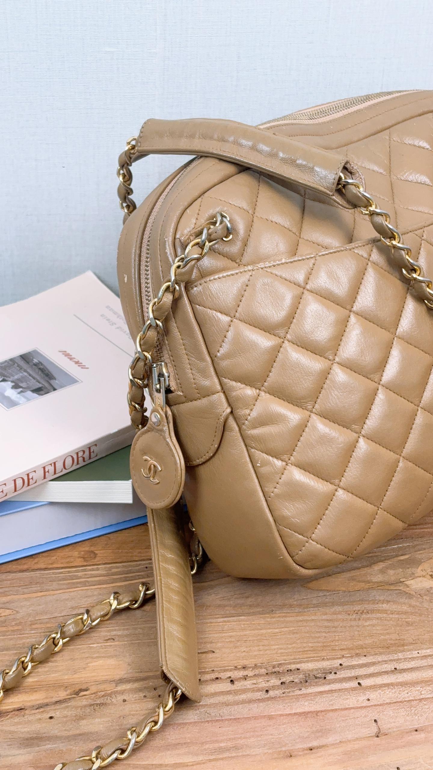 Chanel Caramel Lambskin Vintage Double Chain Bag (GHW)