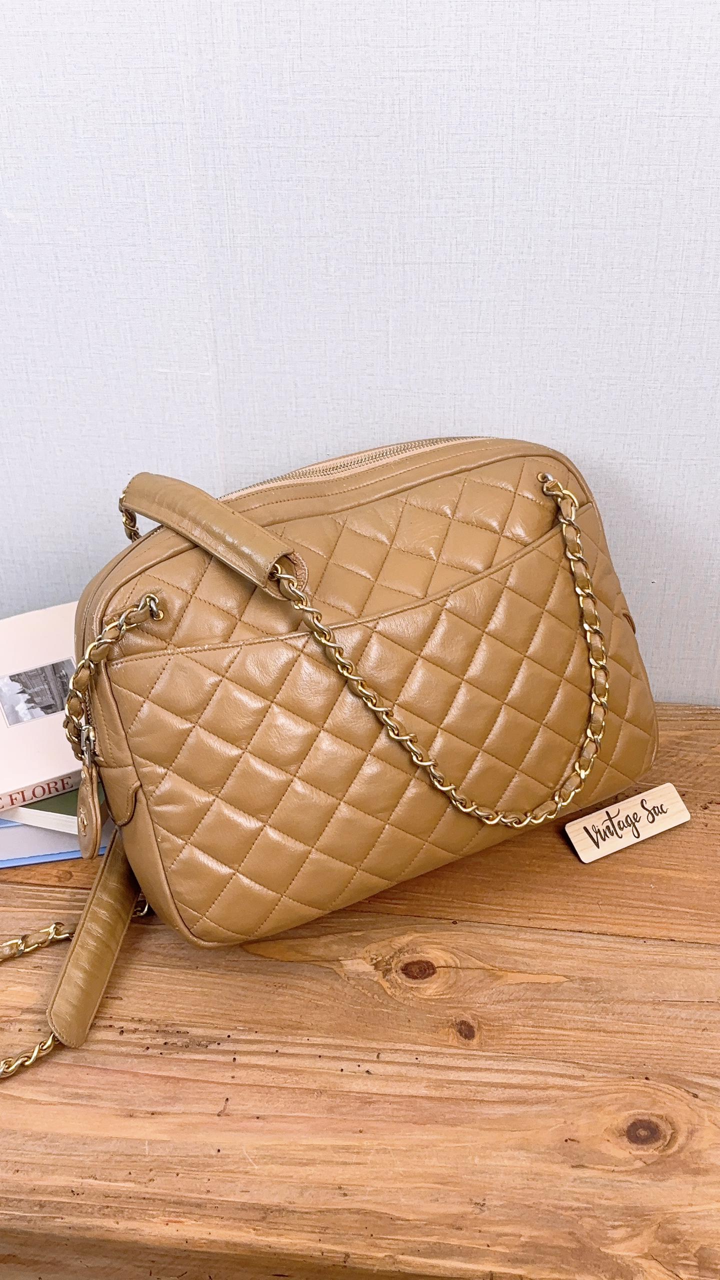 Chanel Caramel Lambskin Vintage Double Chain Bag (GHW)