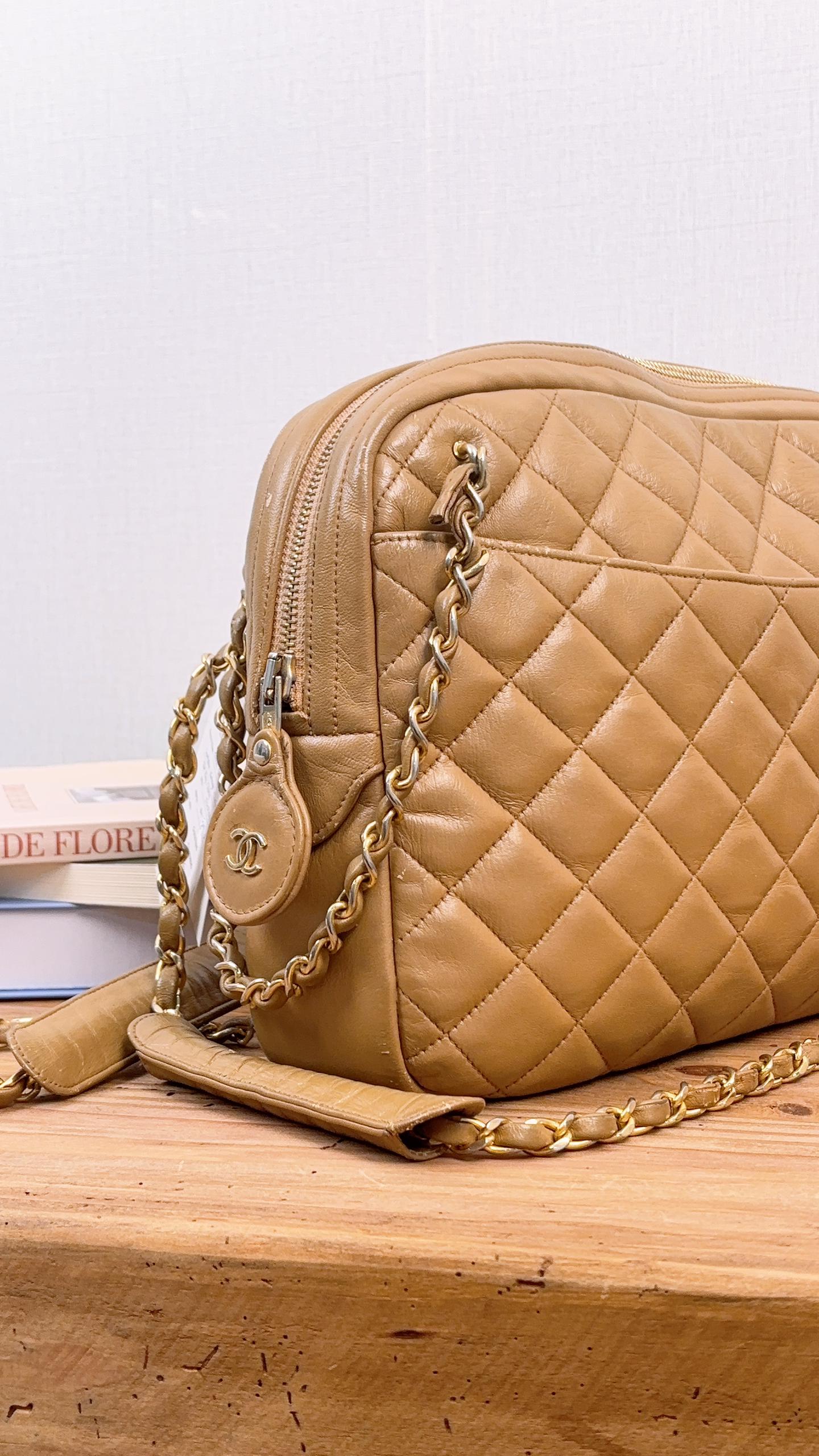 Chanel Caramel Lambskin Vintage Double Chain Bag (GHW)