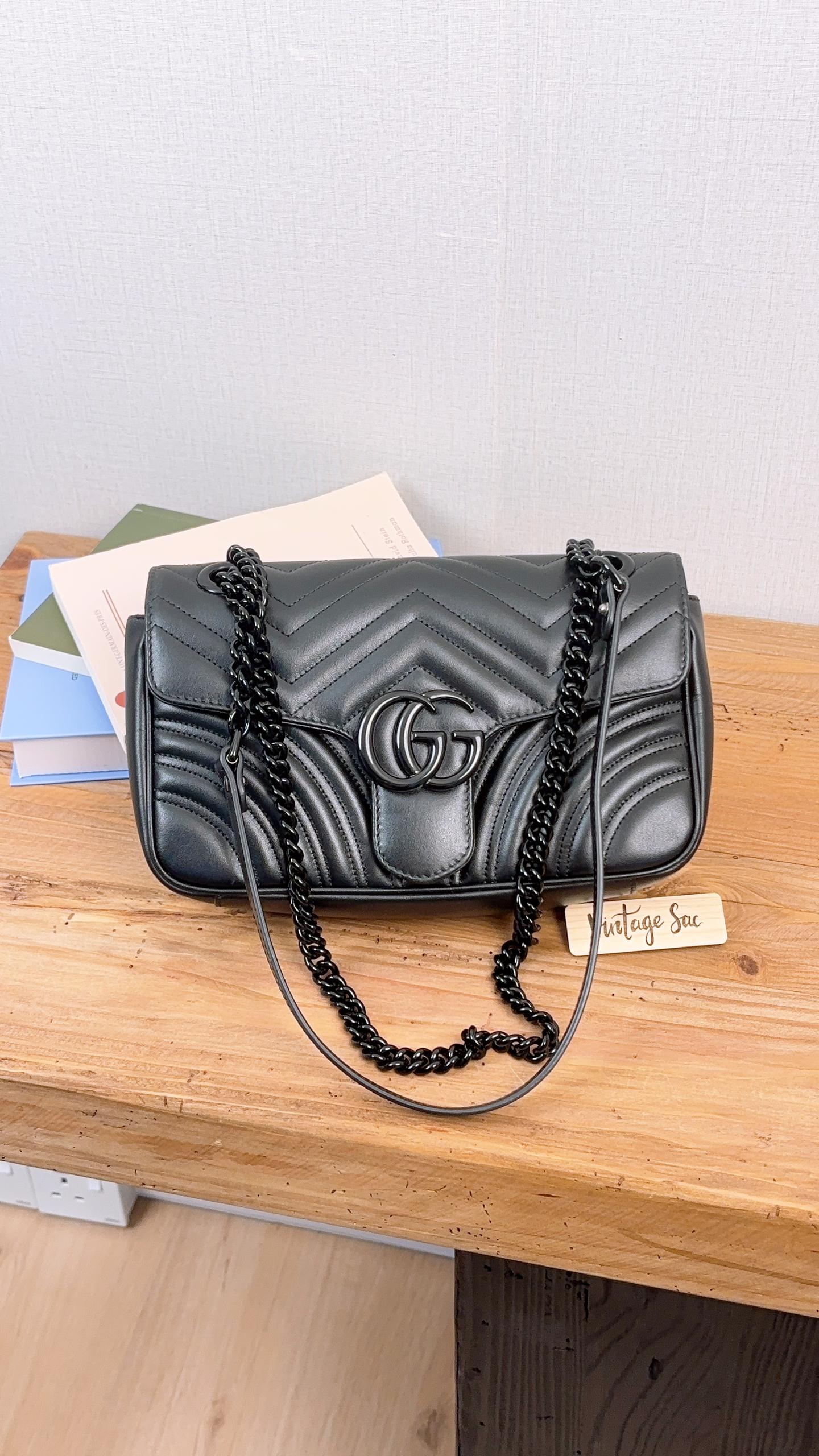 Gucci So Black Small Marmont Shoulder Bag