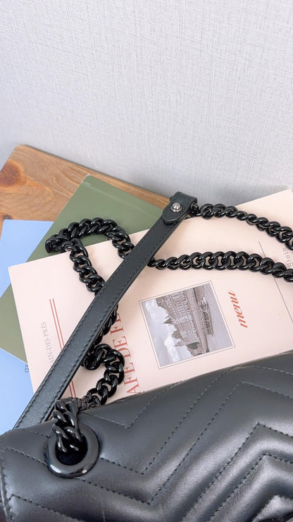Gucci So Black Small Marmont Shoulder Bag