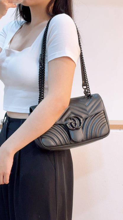 Gucci So Black Small Marmont Shoulder Bag