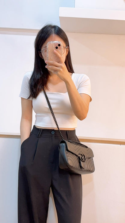 Gucci So Black Small Marmont Shoulder Bag
