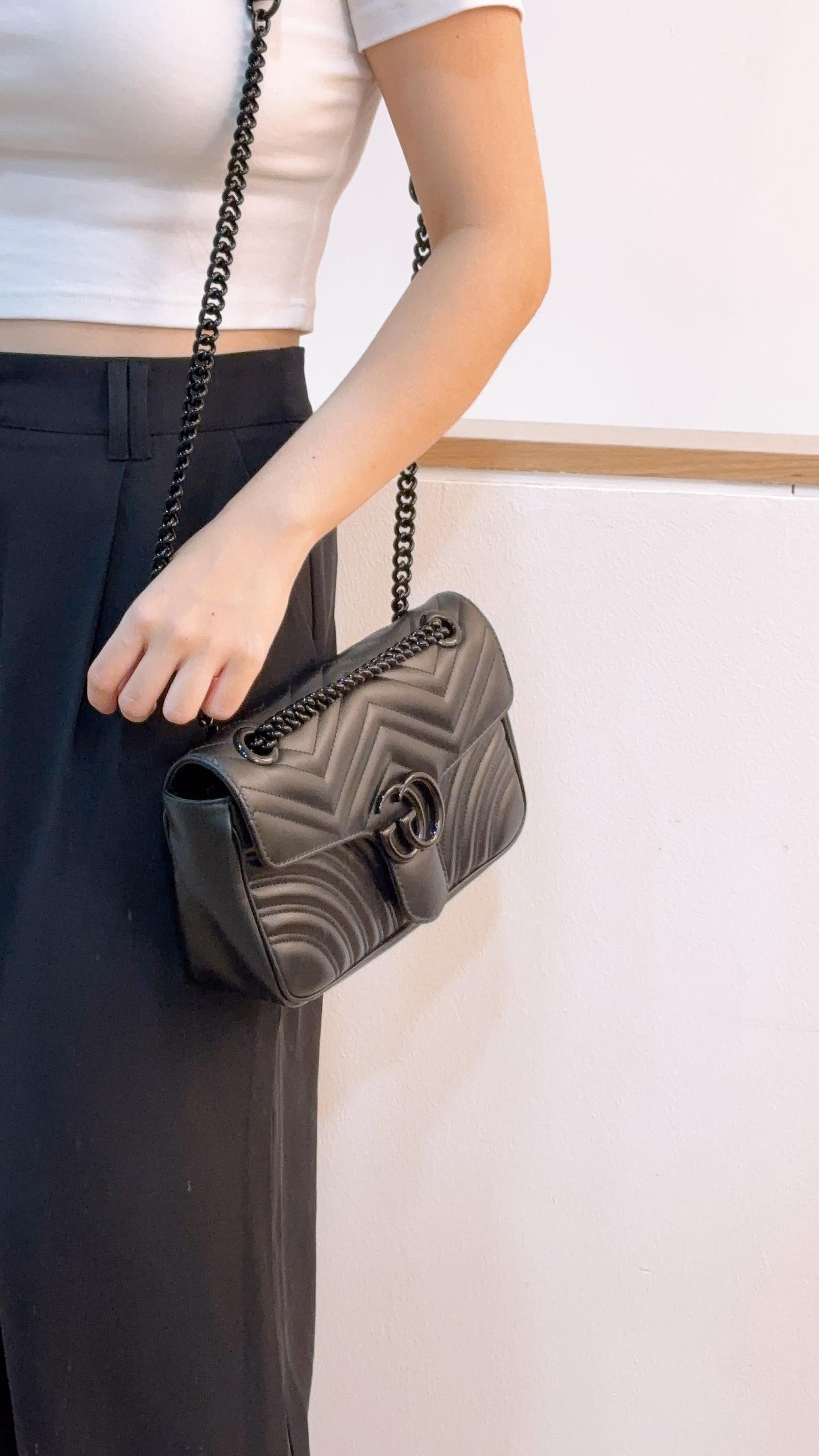 Gucci So Black Small Marmont Shoulder Bag