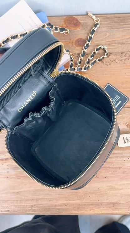 Chanel Black Lambskin Vanity Case (GHW)