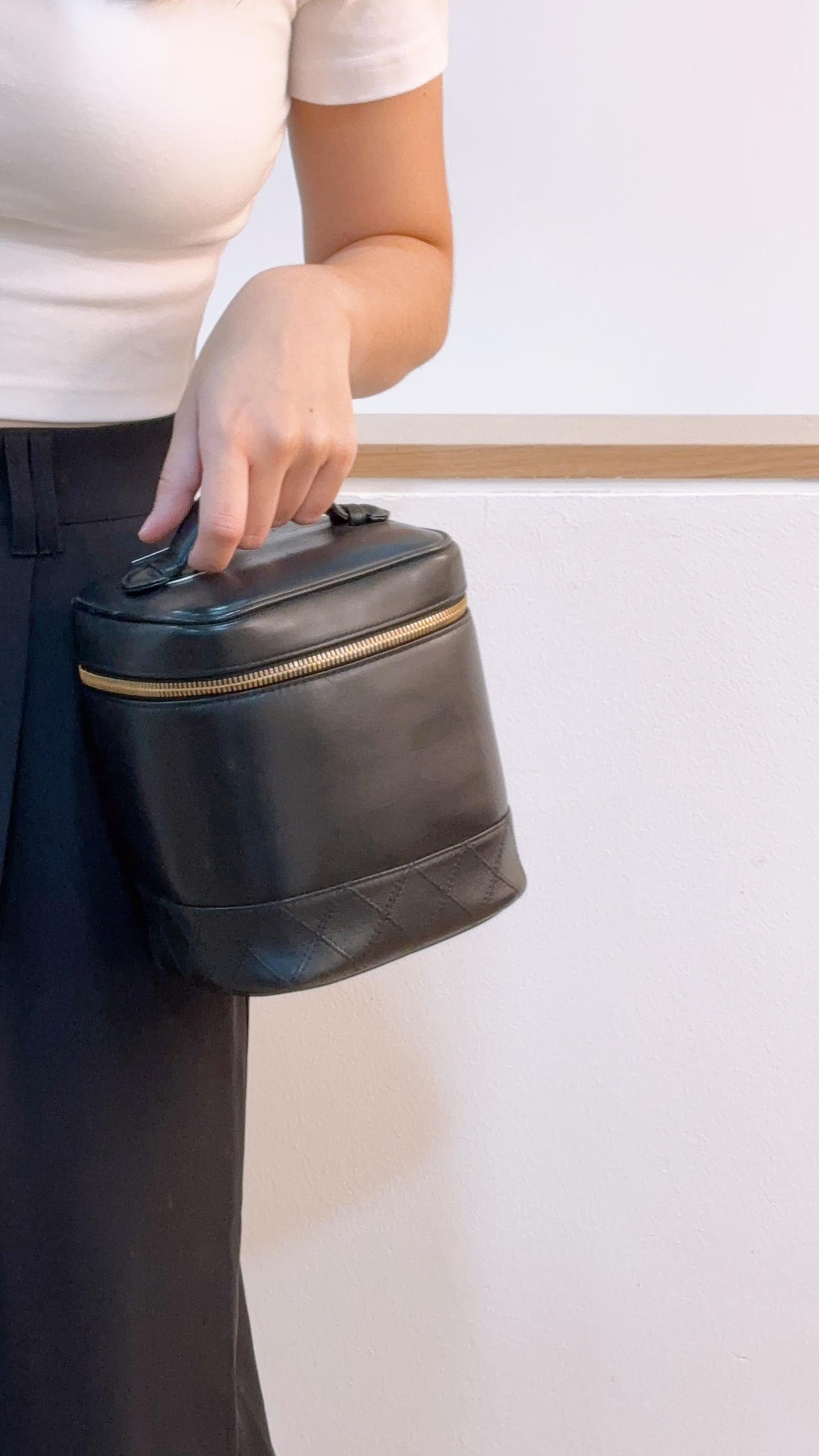 Chanel Black Lambskin Vanity Case (GHW)
