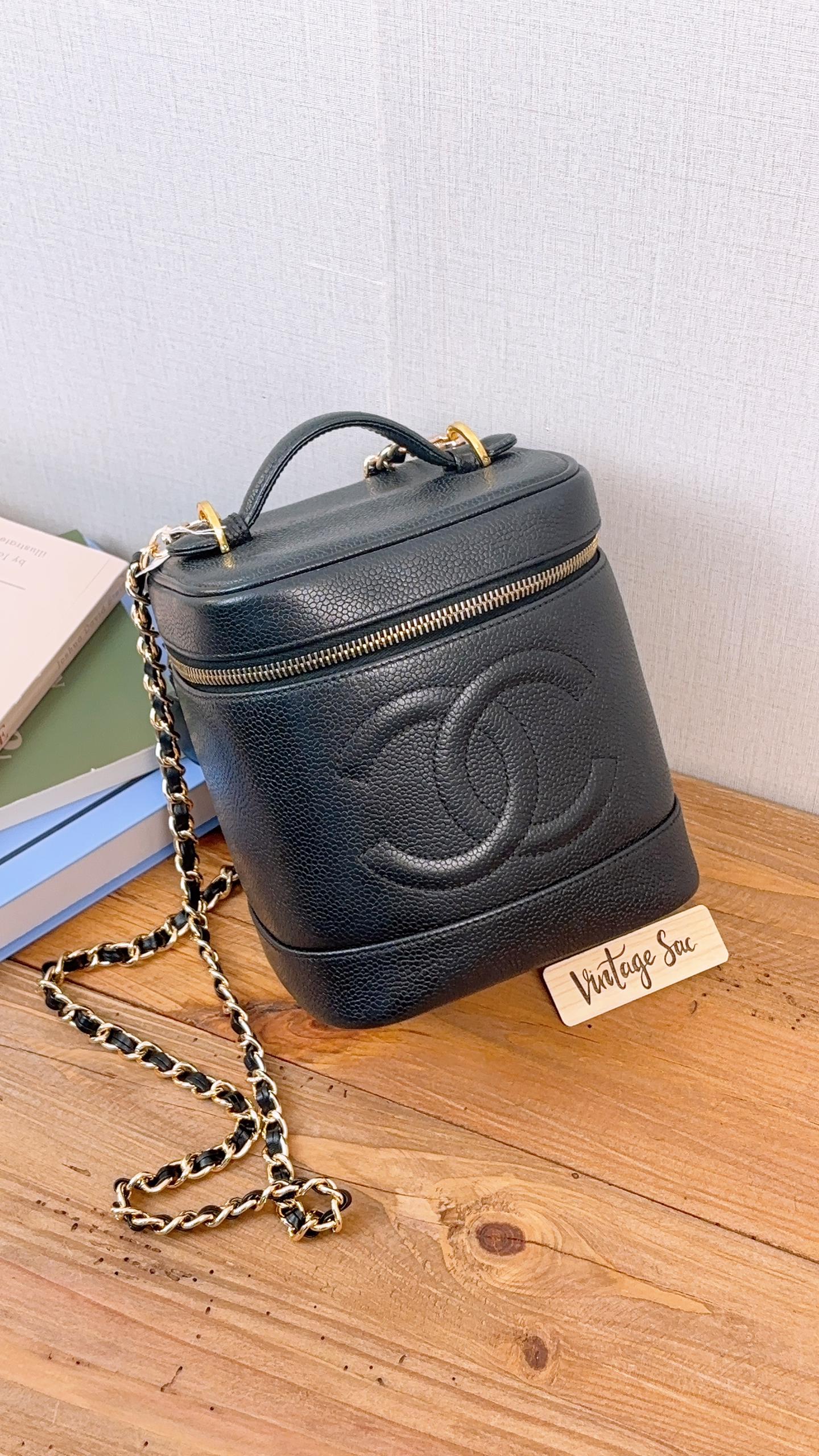 Chanel Black Caviar Vanity Case (GHW)