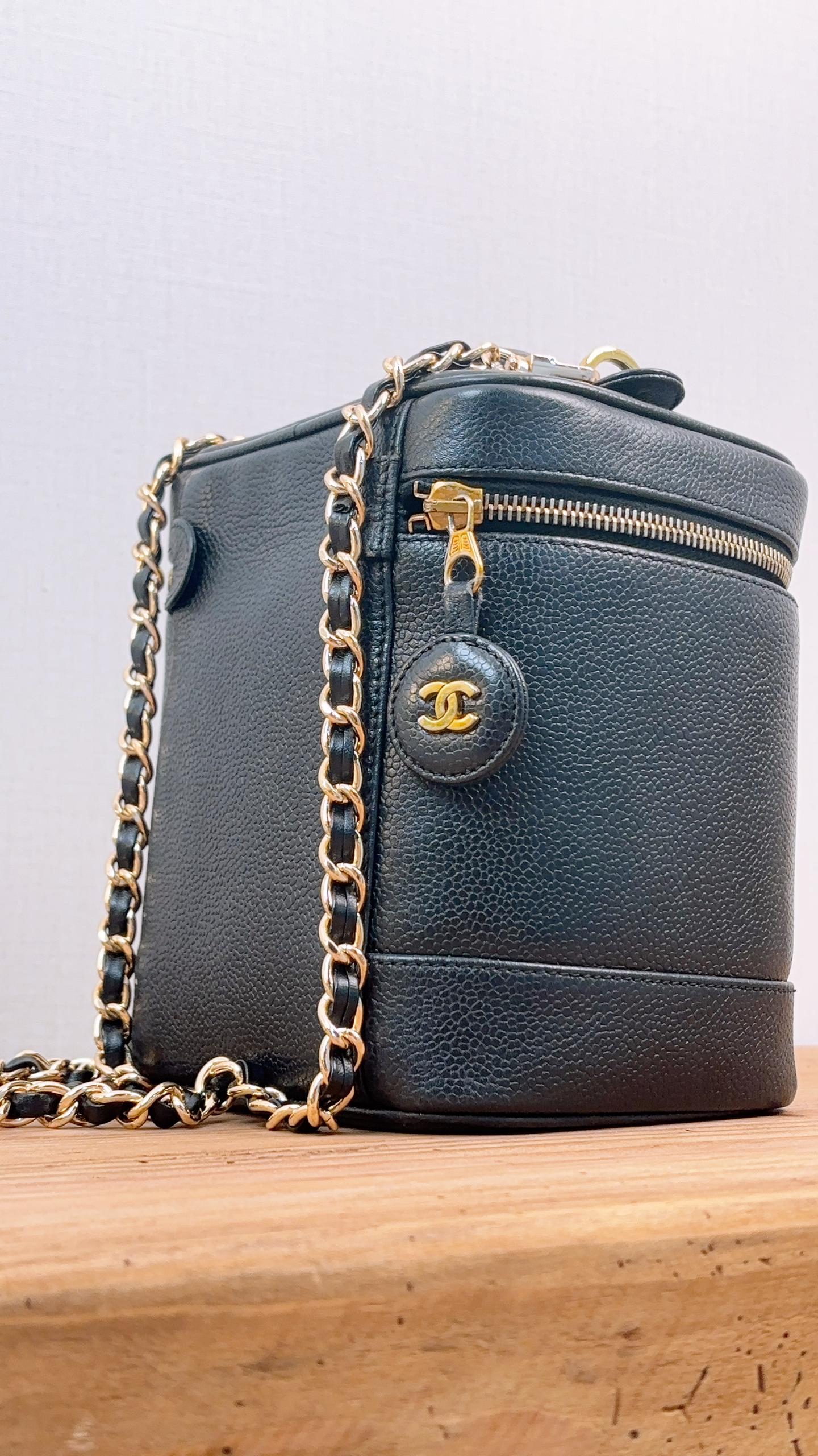Chanel Black Caviar Vanity Case (GHW)