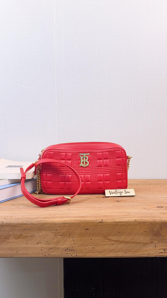 Burberry Red Leather Small Lola Camera Bag