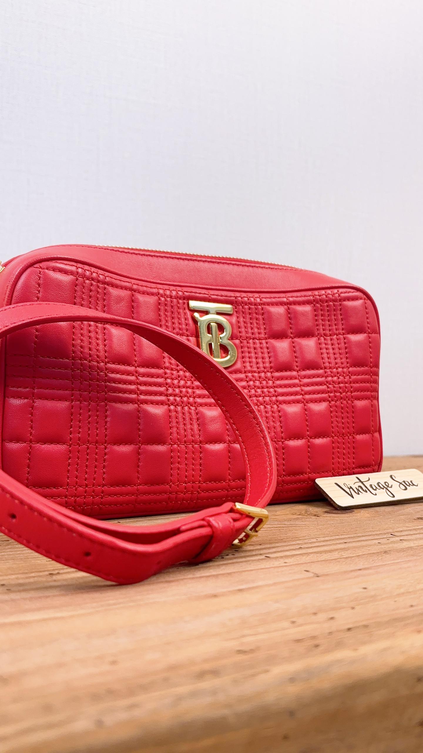 Burberry Red Leather Small Lola Camera Bag