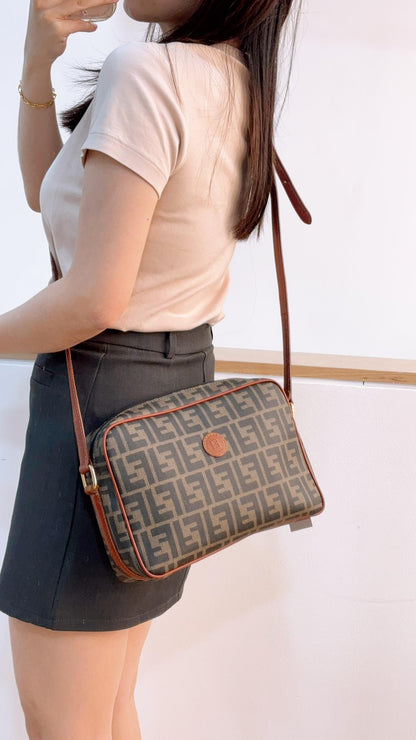 Fendi Zucca Vintage Coated Canvas Camera Bag
