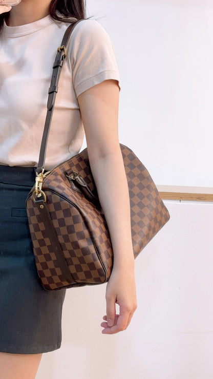 LV Damier Ebene Speedy 30 Bandouliere