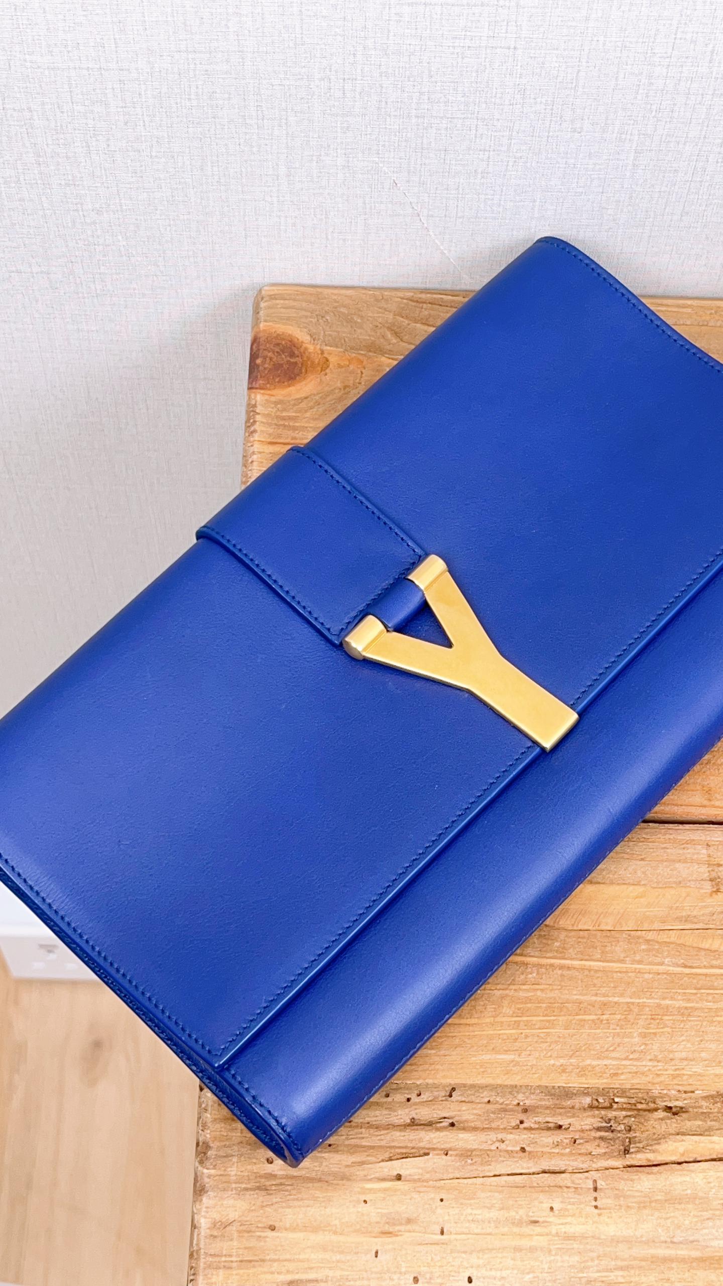YSL Blue Ligne Y Clutch