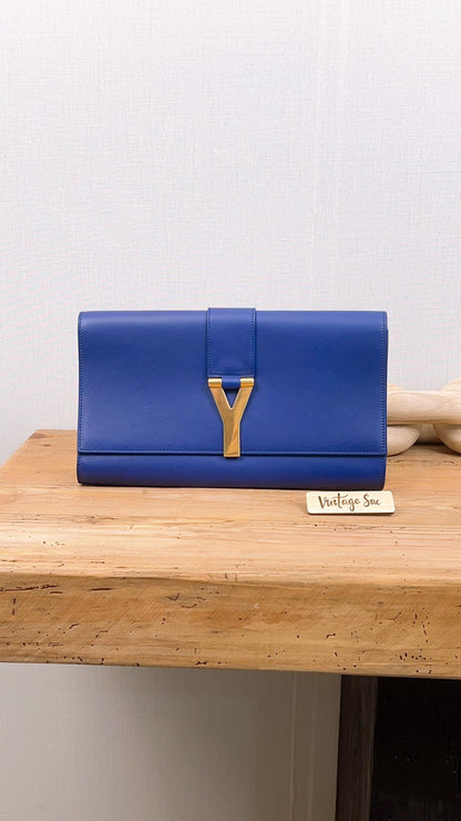 YSL Blue Ligne Y Clutch