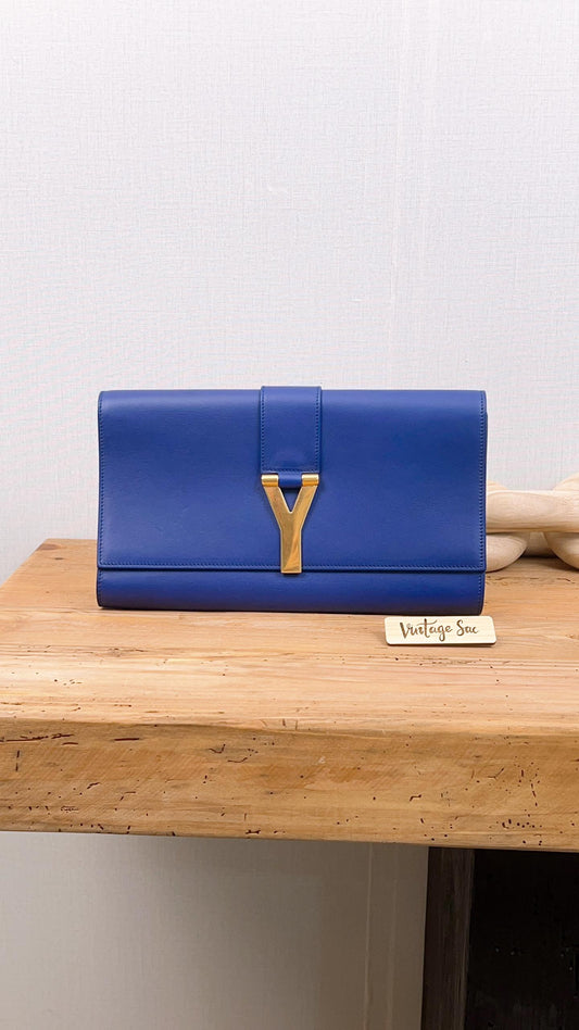 YSL Blue Ligne Y Clutch