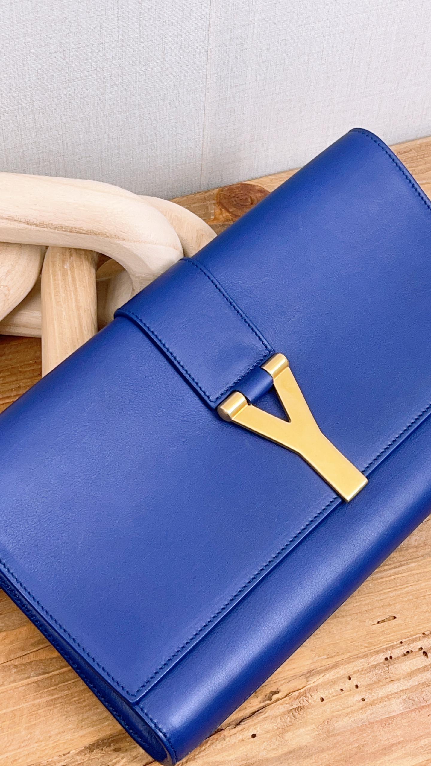 YSL Blue Ligne Y Clutch