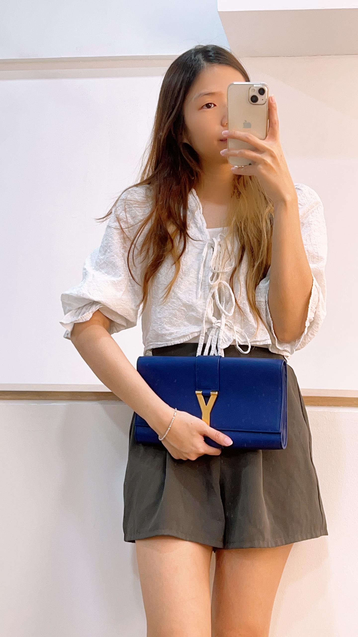 YSL Blue Ligne Y Clutch