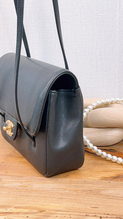 Chanel 26P Black Caviar Small Preppy Coco (GHW)