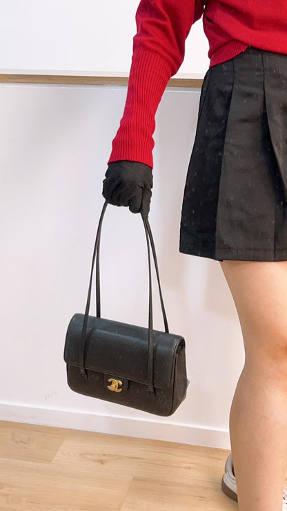Chanel 26P Black Caviar Small Preppy Coco (GHW)