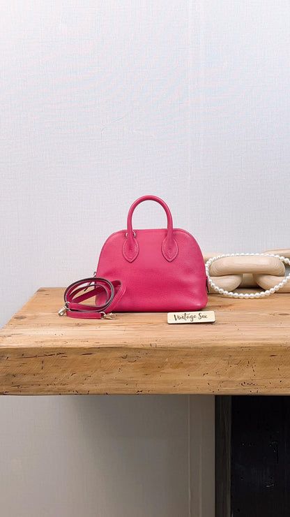 Hermes Rose Pourpre Mini Bolide (PHW)