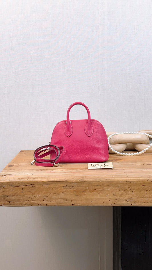 Hermes Rose Pourpre Mini Bolide (PHW)