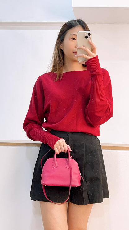 Hermes Rose Pourpre Mini Bolide (PHW)