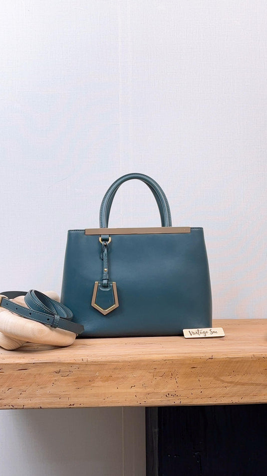Fendi Green Calfskin 2Jours Bag