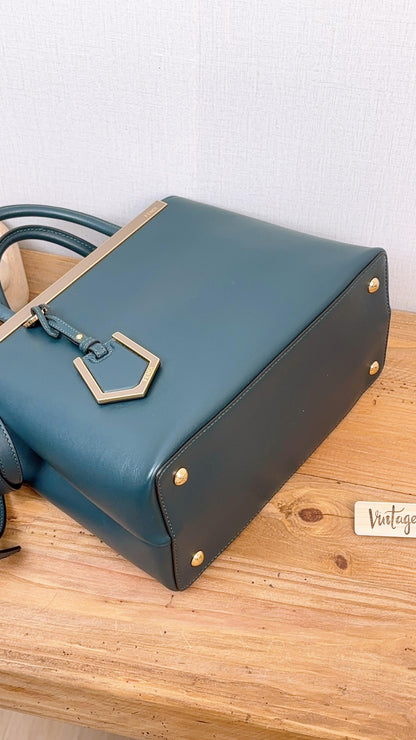 Fendi Green Calfskin 2Jours Bag