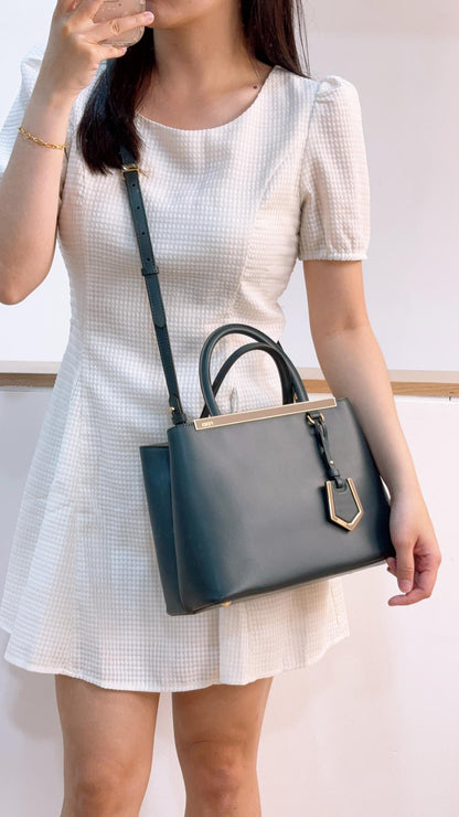 Fendi Green Calfskin 2Jours Bag
