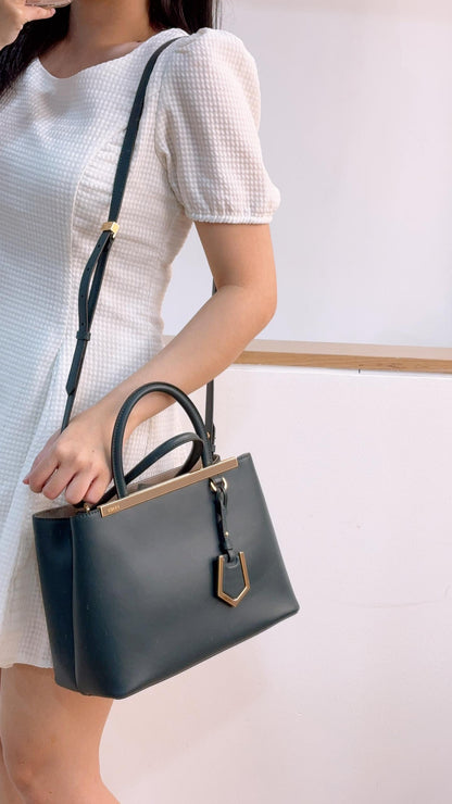 Fendi Green Calfskin 2Jours Bag