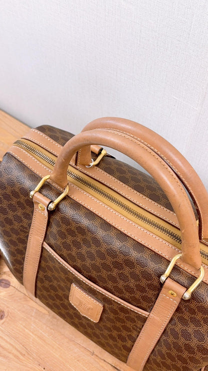 Celine Brown Macadam Vintage Boston Bag 30cm