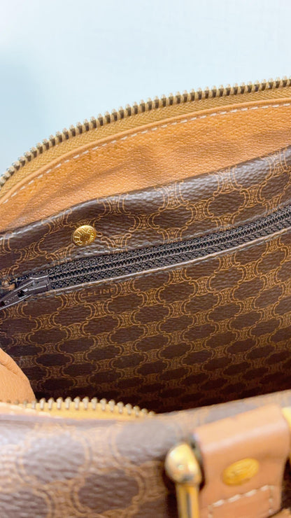 Celine Brown Macadam Vintage Boston Bag 30cm