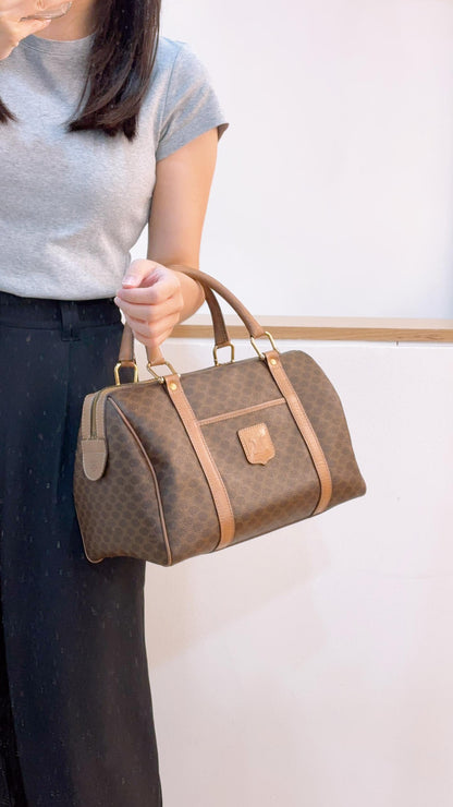 Celine Brown Macadam Vintage Boston Bag 30cm