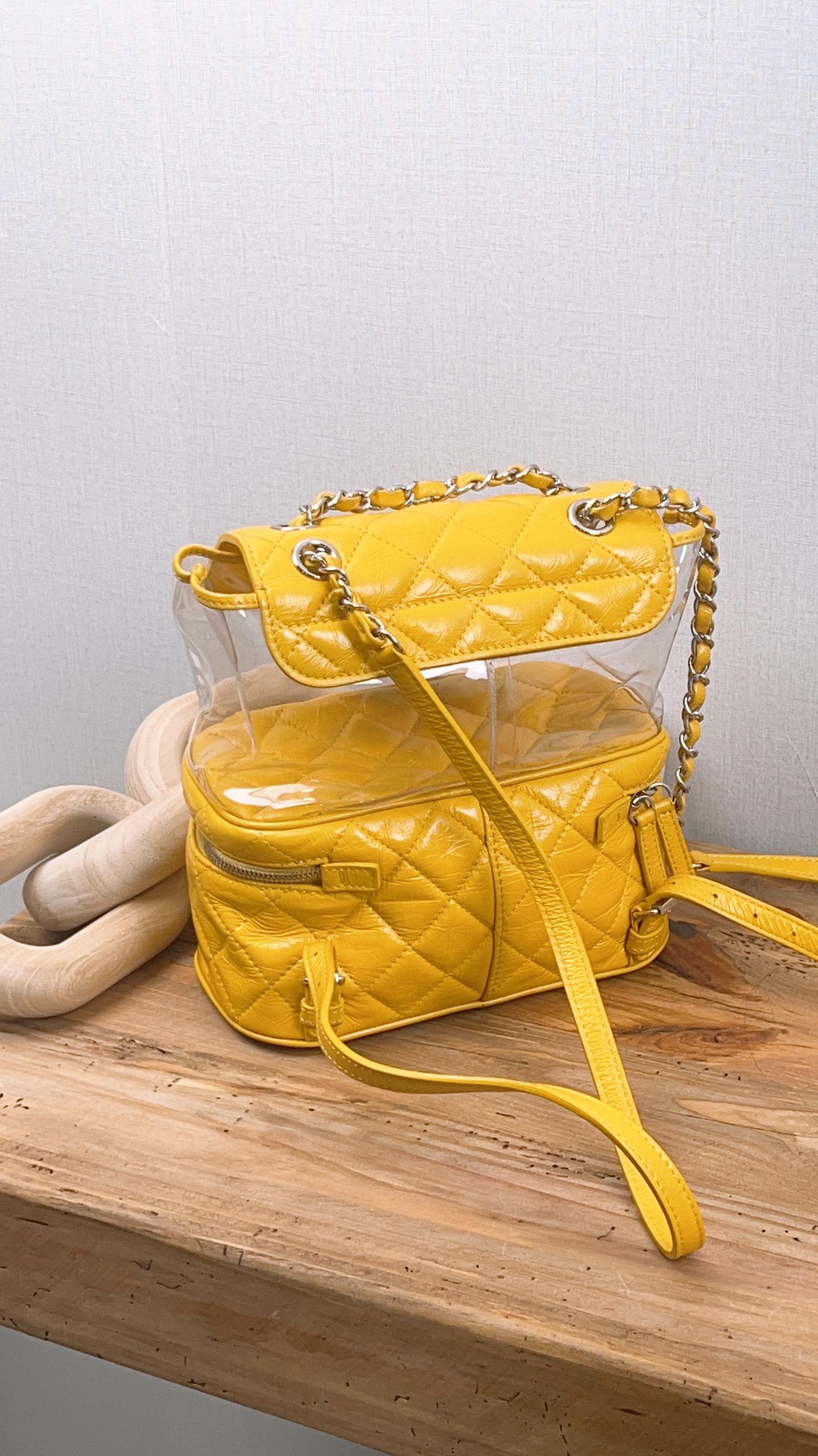 Chanel Aged Calfskin x PVC Yellow Aquarium Spring Backpack (SHW)