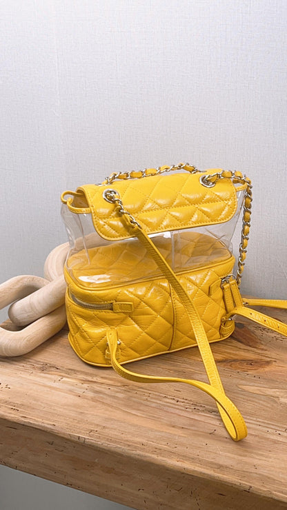 Chanel Aged Calfskin x PVC Yellow Aquarium Spring Backpack (SHW)
