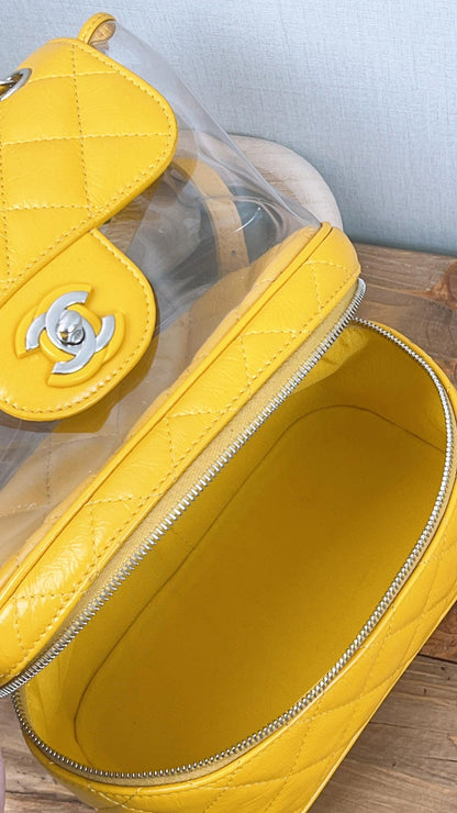 Chanel Aged Calfskin x PVC Yellow Aquarium Spring Backpack (SHW)