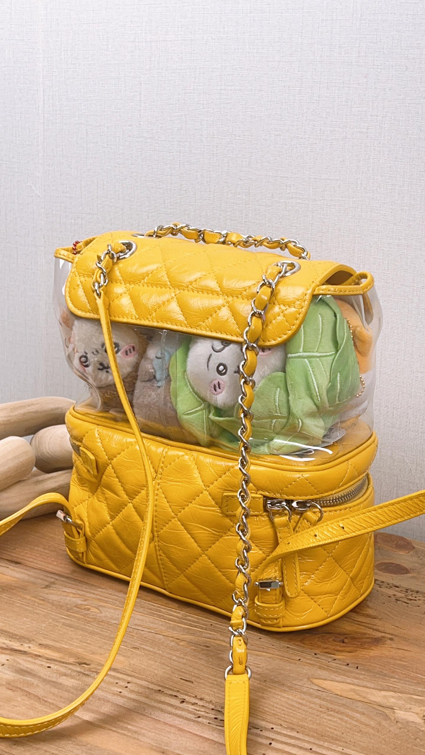 Chanel Aged Calfskin x PVC Yellow Aquarium Spring Backpack (SHW)
